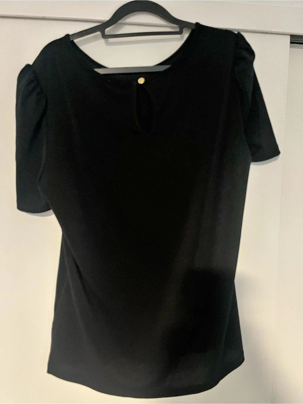 Anne Klein Short Sleeve Top in Black Large NWT